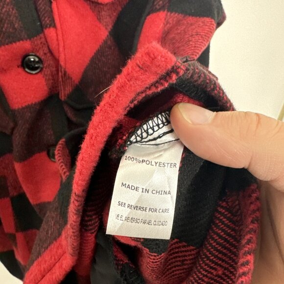 Sweet Lovely By Jen Woman M Buffalo Plaid Red Black Shacket Shirt Button - Picture 6 of 6
